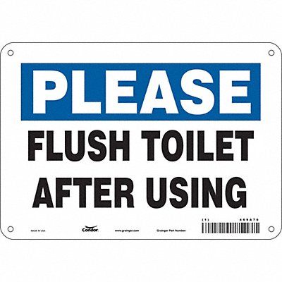 CONDOR 469A76 Safety Sign 7 in x 10 in Aluminum