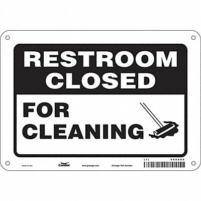 CONDOR 469A86 Safety Sign 7 in x 10 in Polyethylene