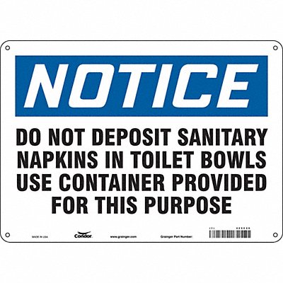 CONDOR 469C20 Safety Sign 10 in x 14 in Aluminum