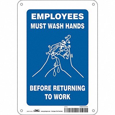 CONDOR 469C45 Safety Sign 10 in x 7 in Aluminum