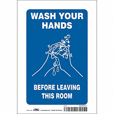 CONDOR 469C61 Safety Sign 10 in x 7 in Vinyl
