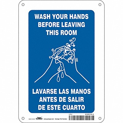 CONDOR 469C63 Safety Sign 10 in x 7 in Aluminum