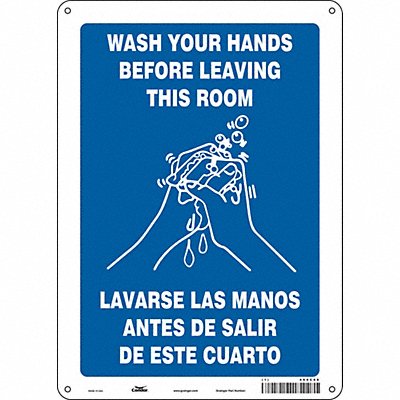 CONDOR 469C66 Safety Sign 14 in x 10 in Polyethylene