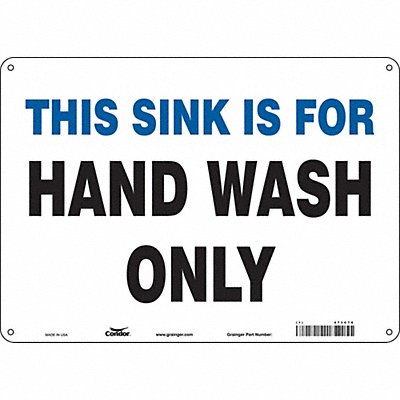 CONDOR 469C76 Safety Sign 10 in x 14 in Aluminum