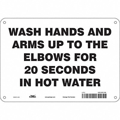 CONDOR 469C88 Safety Sign 7 in x 10 in Aluminum