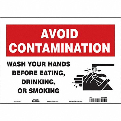 CONDOR 469C99 Safety Sign 10 in x 14 in Vinyl
