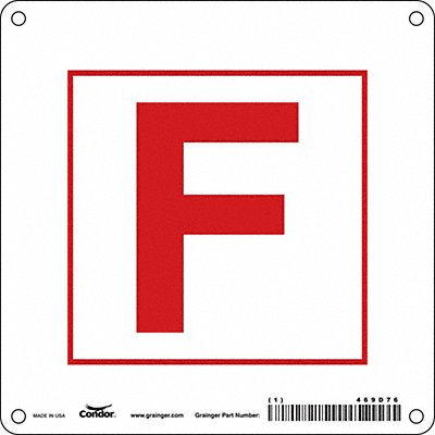 CONDOR 469D76 Safety Sign 6 in x 6 in Aluminum