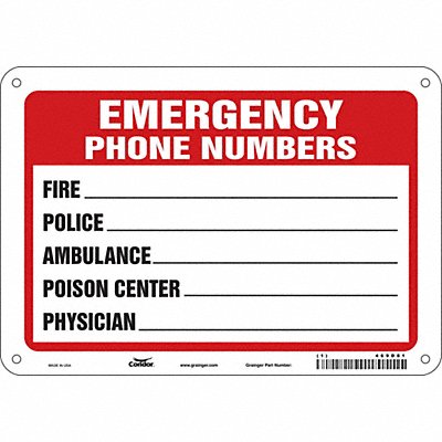 CONDOR 469D81 J9297 Safety Sign 7 in x 10 in Aluminum