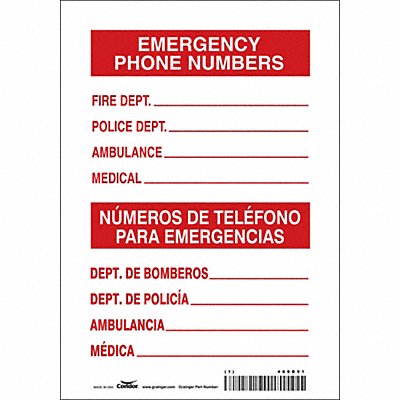 CONDOR 469D91 Safety Sign 10 in x 7 in Vinyl