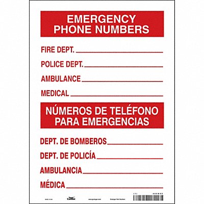 CONDOR 469D92 Safety Sign 14 in x 10 in Vinyl
