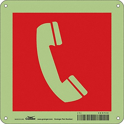 CONDOR 469F08 Safety Sign 8 in x 8 in Aluminum