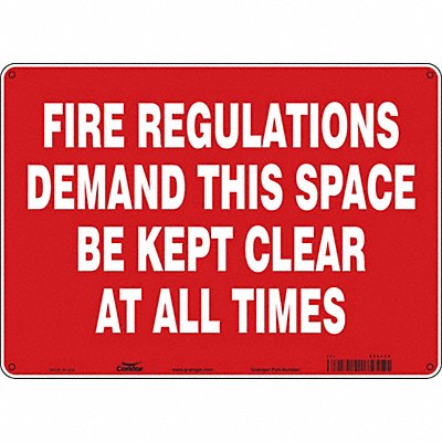 CONDOR 469F50 Safety Sign 10 in x 14 in Aluminum