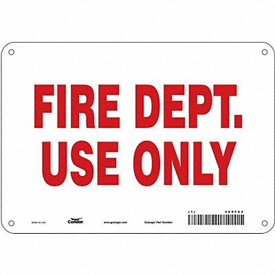 CONDOR 469F62 Safety Sign 7 in x 10 in Aluminum