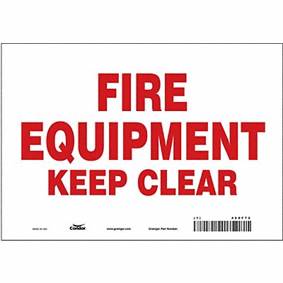 CONDOR 469F72 Safety Sign 7 in x 10 in Vinyl