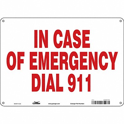 CONDOR 469F75 J9315 Safety Sign 10 in x 14 in Aluminum