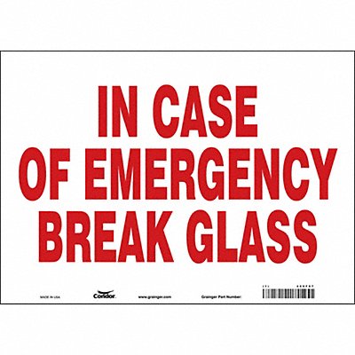 CONDOR 469F87 Safety Sign 10 in x 14 in Vinyl