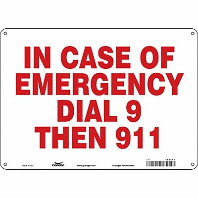 CONDOR 469F91 Safety Sign 10 in x 14 in Polyethylene