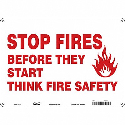 CONDOR 469G02 Safety Sign 10 in x 14 in Aluminum