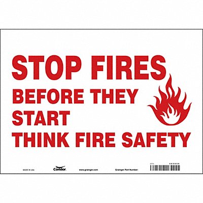 CONDOR 469G06 Safety Sign 10 in x 14 in Vinyl