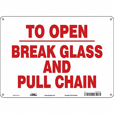CONDOR 469G08 Safety Sign 10 in x 14 in Aluminum