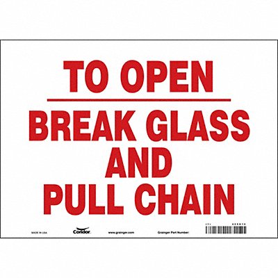CONDOR 469G12 Safety Sign 10 in x 14 in Vinyl