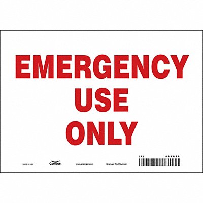 CONDOR 469G29 Safety Sign 7 in x 10 in Vinyl