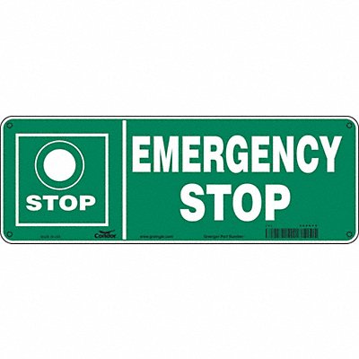 CONDOR 469G49 Safety Sign 5 in x 14 in Glow Vinyl