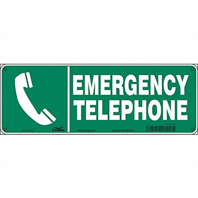 CONDOR 469G53 Safety Sign 5 in x 14 in Aluminum