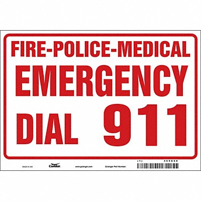 CONDOR 469G68 J9329 Safety Sign 7 in x 10 in Glow Vinyl
