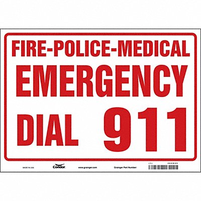 CONDOR 469G69 J9329 Safety Sign 10 in x 14 in Glow Vinyl