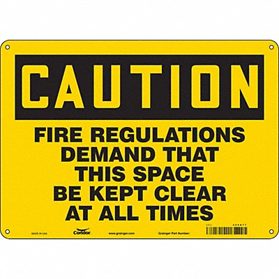 CONDOR 469G77 Safety Sign 10 in x 14 in Aluminum