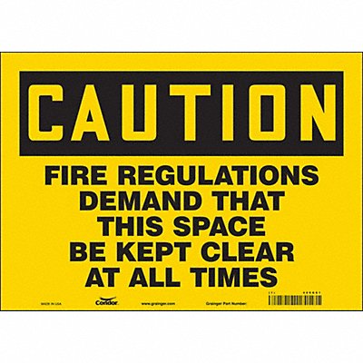 CONDOR 469G81 Safety Sign 10 in x 14 in Vinyl