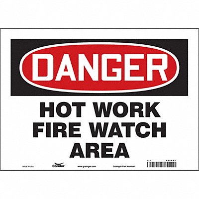 CONDOR 469G87 Safety Sign 10 in x 14 in Vinyl