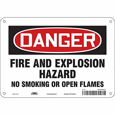 CONDOR 469G88 Safety Sign 7 in x 10 in Aluminum
