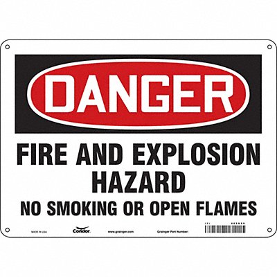 CONDOR 469G89 Safety Sign 10 in x 14 in Aluminum