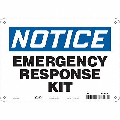 CONDOR 469H08 J9406 Safety Sign 7 in x 10 in Aluminum