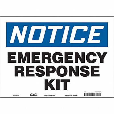 CONDOR 469H13 J9406 Safety Sign 10 in x 14 in Vinyl