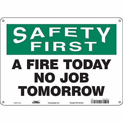 CONDOR 469H27 Safety Sign 10 in x 14 in Aluminum