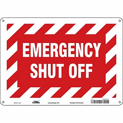 CONDOR 469H44 Safety Sign 10 in x 14 in Aluminum