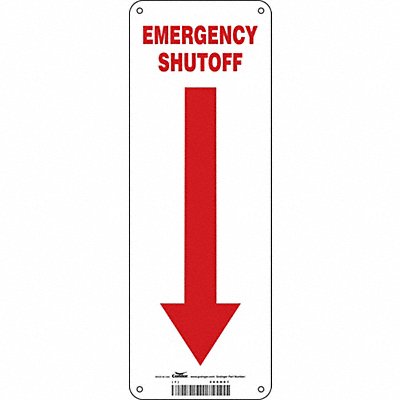 CONDOR 469H61 Safety Sign 14 in x 5 in Aluminum