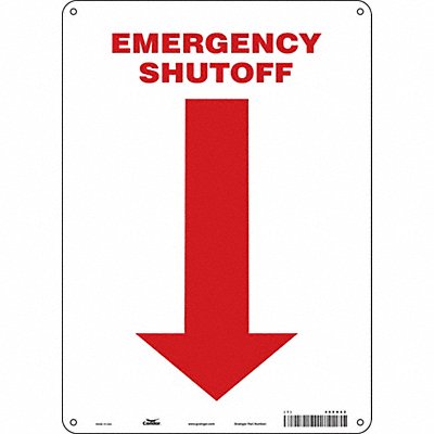 CONDOR 469H62 Safety Sign 14 in x 10 in Aluminum
