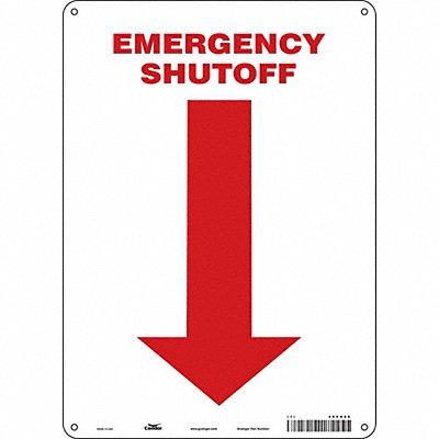 CONDOR 469H66 Safety Sign 14 in x 10 in Polyethylene