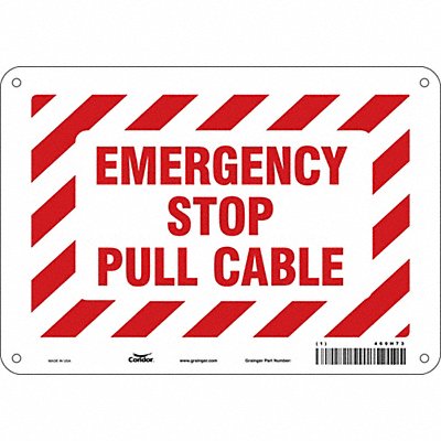 CONDOR 469H73 Safety Sign 7 in x 10 in Polyethylene