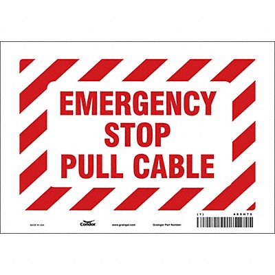 CONDOR 469H75 Safety Sign 7 in x 10 in Vinyl