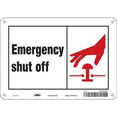 CONDOR 469H84 Safety Sign 7 in x 10 in Aluminum