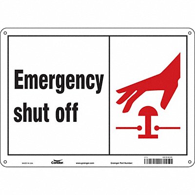 CONDOR 469H85 Safety Sign 10 in x 14 in Aluminum