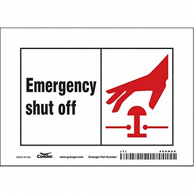 CONDOR 469H89 Safety Sign 5 in x 7 in Vinyl