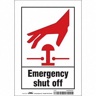 CONDOR 469H98 Safety Sign 10 in x 7 in Vinyl