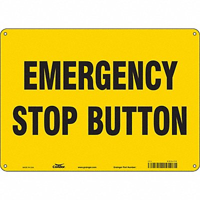 CONDOR 469J18 Safety Sign 10 in x 14 in Aluminum