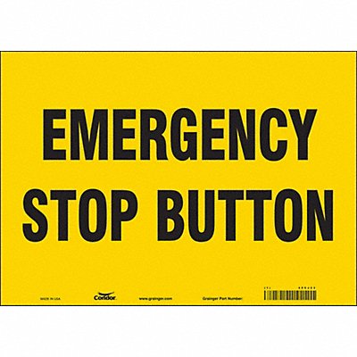 CONDOR 469J23 Safety Sign 10 in x 14 in Vinyl